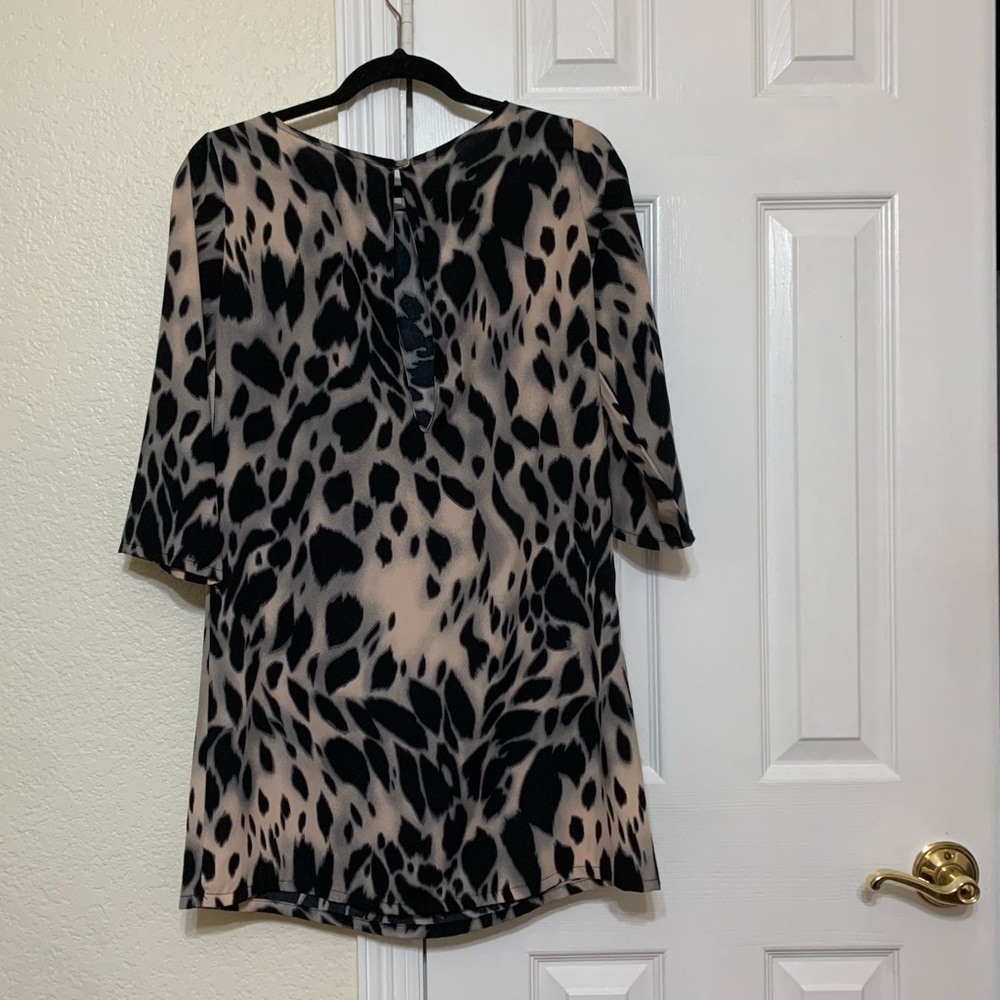 Tyche Black and Cream Patterned Dress